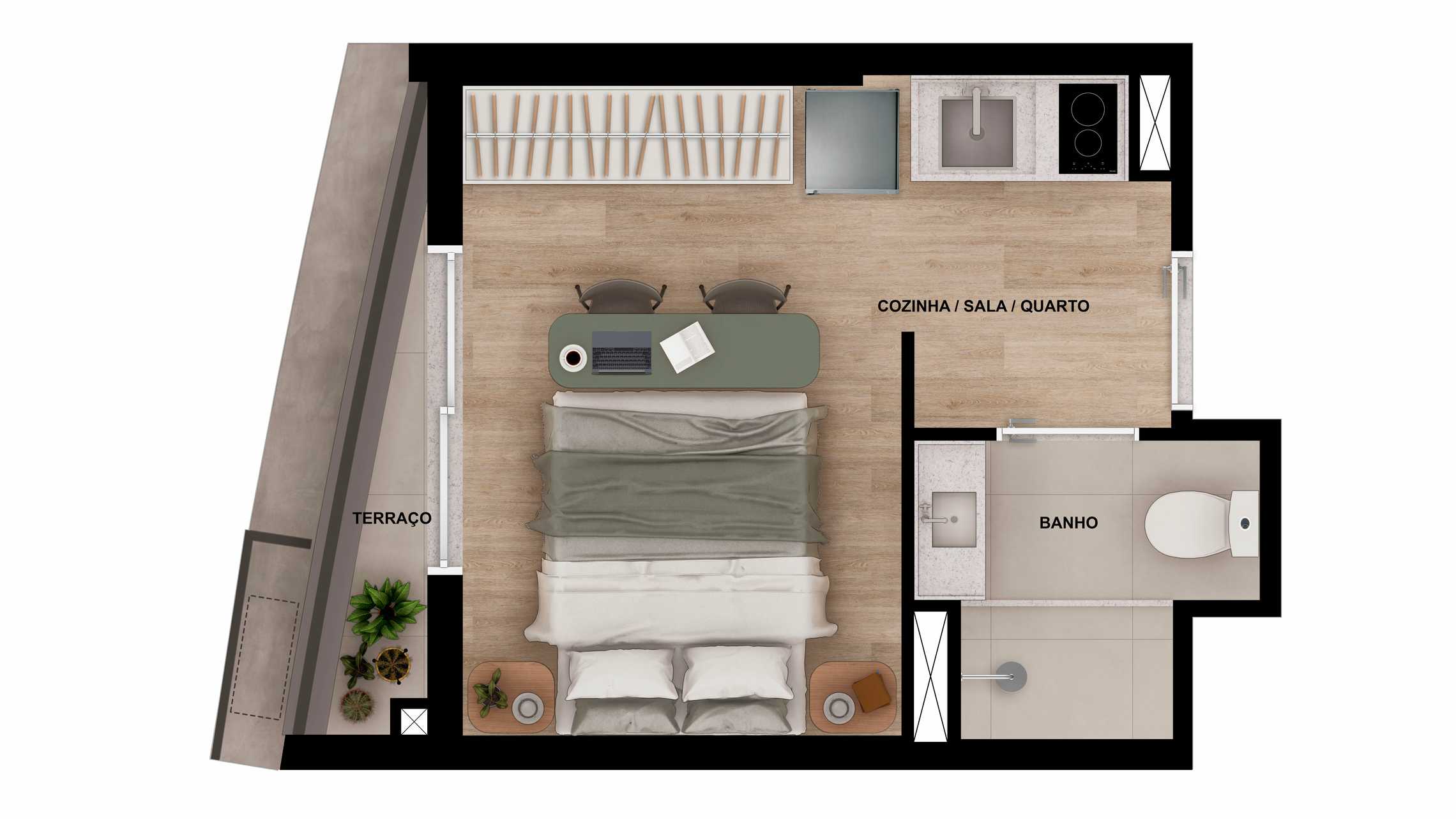 Planta - Vista Augusta Bracon | Studios, 1 e 2 Dorms na Bela Vista – Centro de São Paulo Próximo ao Metrô República e Anhangabaú - Æ Consultimóveis - Inovando na busca do imóvel ideal