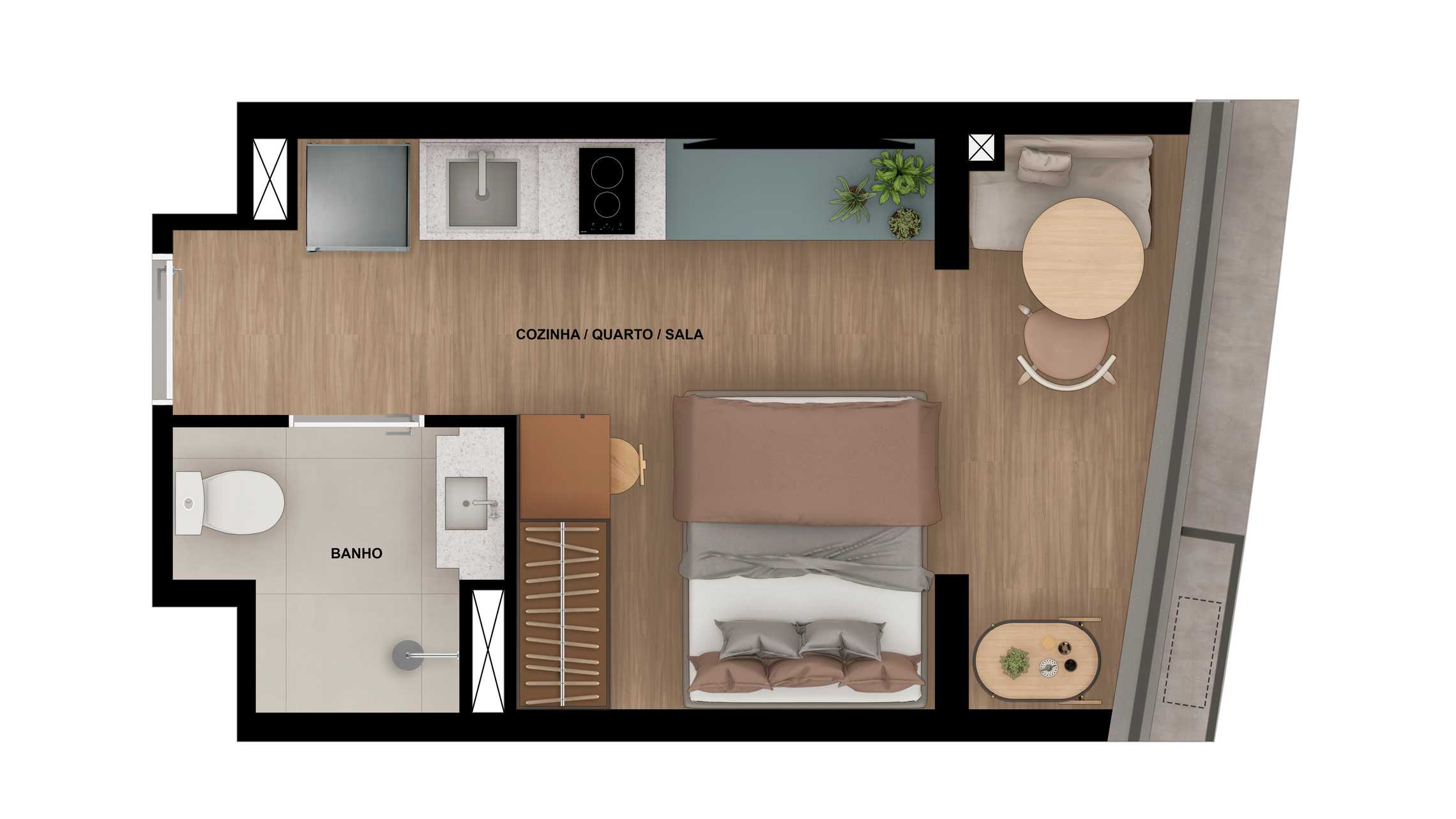 Planta - Vista Augusta Bracon | Studios, 1 e 2 Dorms na Bela Vista – Centro de São Paulo Próximo ao Metrô República e Anhangabaú - Æ Consultimóveis - Inovando na busca do imóvel ideal