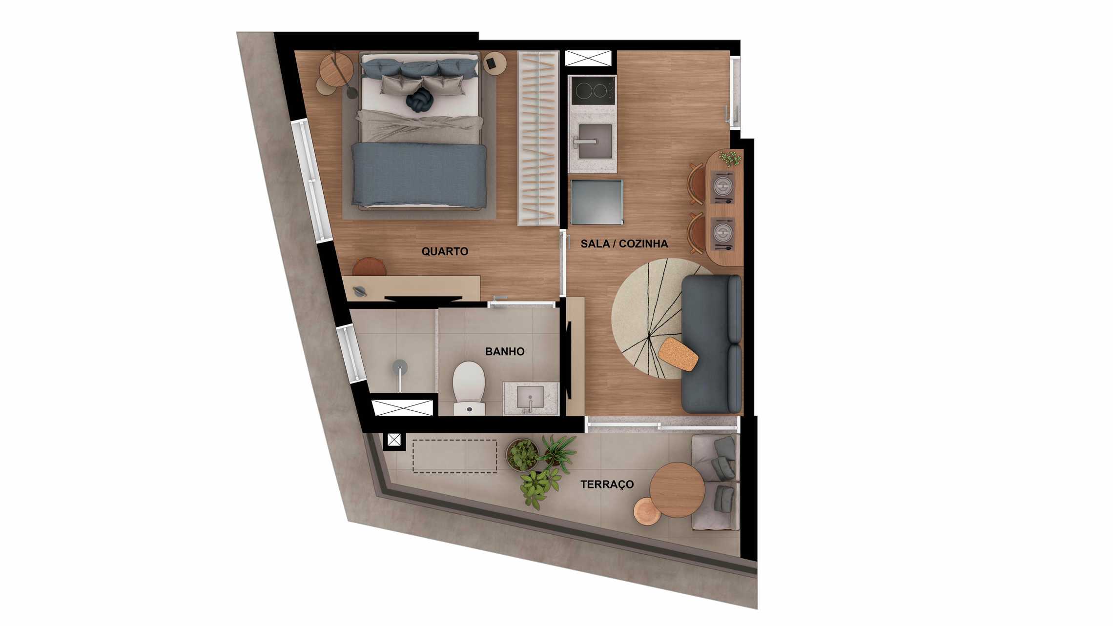 Planta - Vista Augusta Bracon | Studios, 1 e 2 Dorms na Bela Vista – Centro de São Paulo Próximo ao Metrô República e Anhangabaú - Æ Consultimóveis - Inovando na busca do imóvel ideal