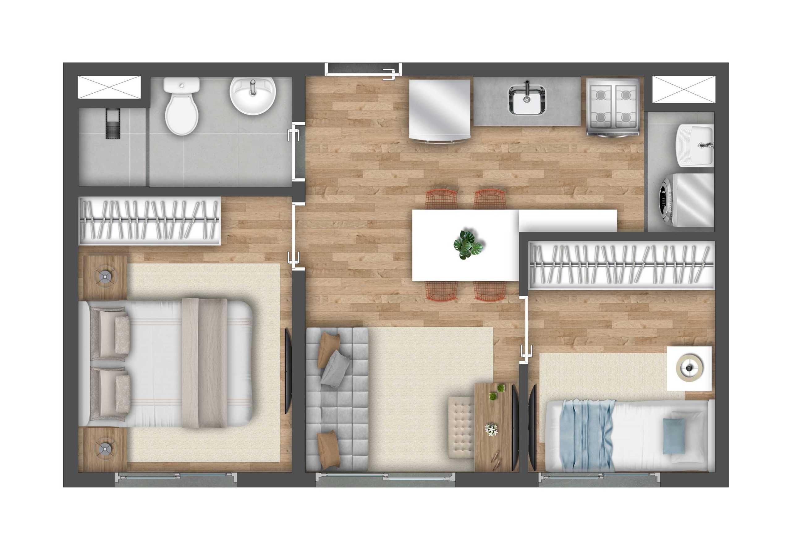 Planta - Seu apartamento de 2 dormitórios ao lado da USP com vaga de garagem – Use seu FGTS! - Æ Consultimóveis - Inovando na busca do imóvel ideal