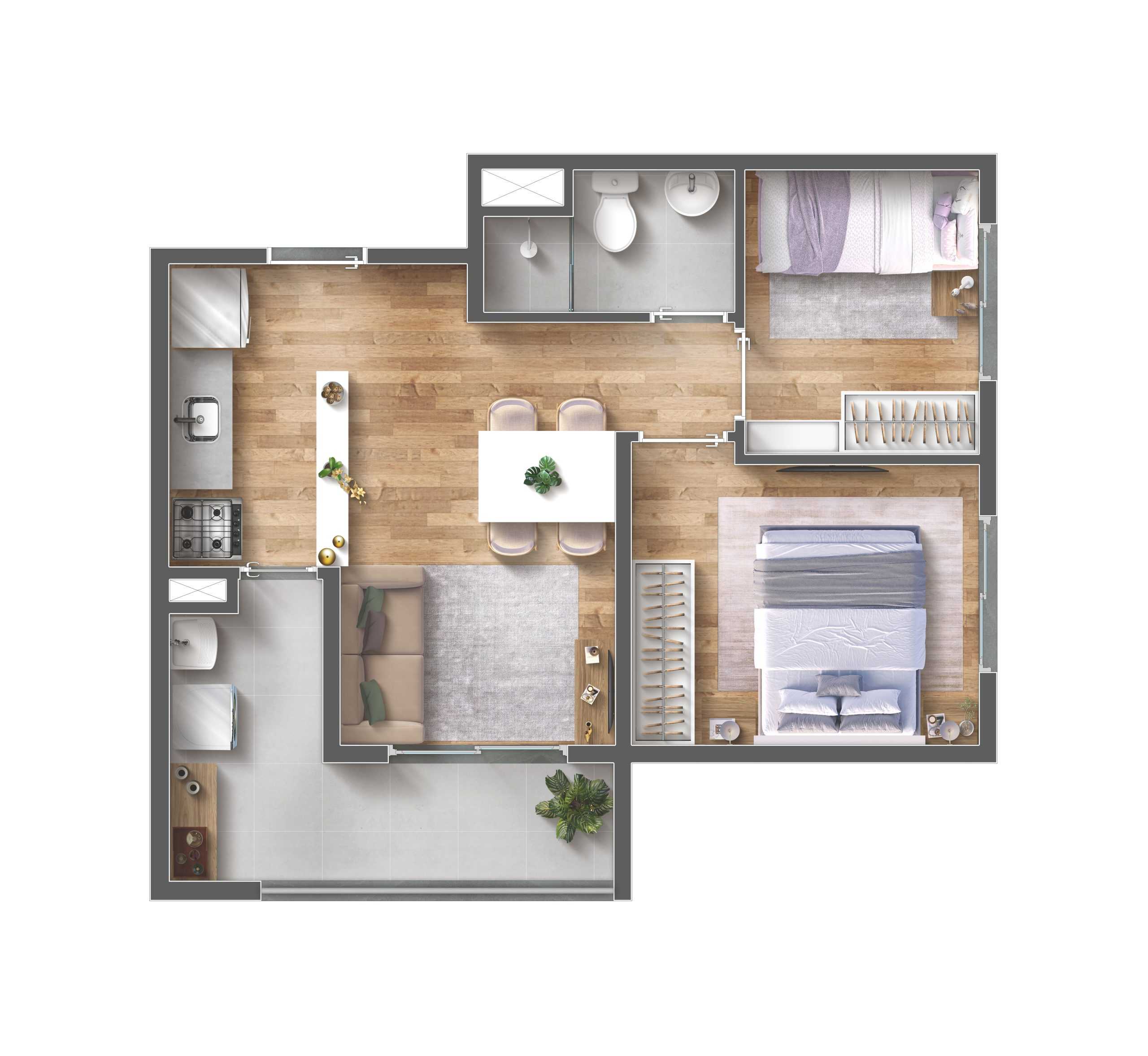 Planta - Apartamento 2 Dormitórios MCMV ao lado do Metrô Vila Sônia - Æ Consultimóveis - Inovando na busca do imóvel ideal