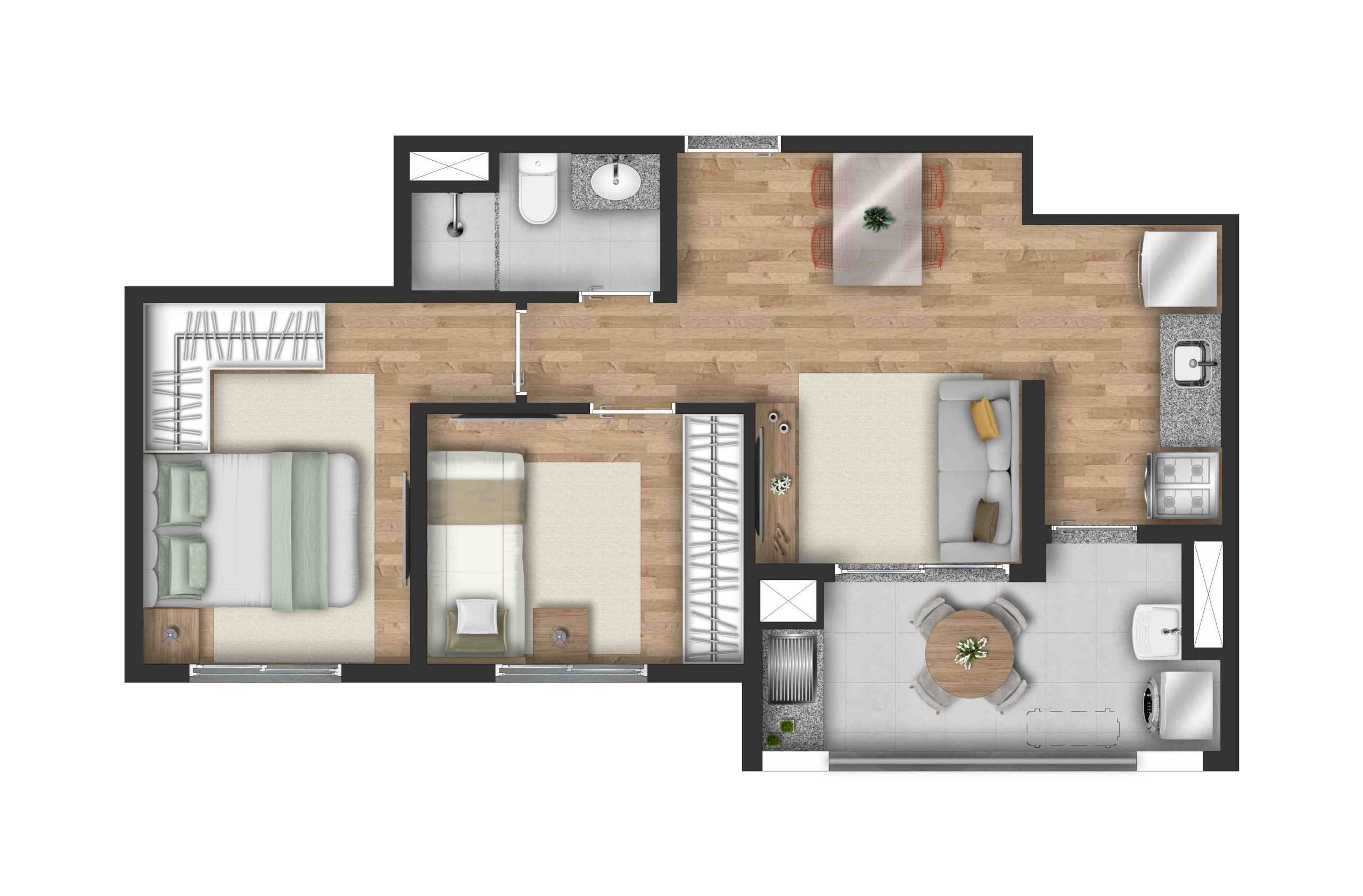 Planta - Apartamentos de 2 dormitórios com vaga de garagem em  Santo Amaro. Use FGTS, parcelas acessíveis e excelente localização em São Paulo. Saiba mais! - Æ Consultimóveis - Inovando na busca do imóvel ideal